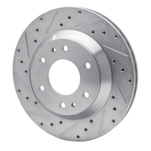 Buick Rainier Brake Rotor (1) - Front Left - DFC - Drilled & Slotted - Silver - `02-`05