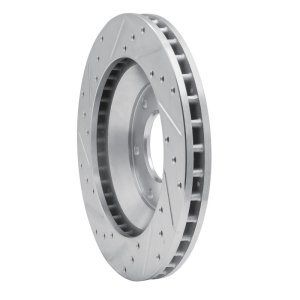 Buick Rainier Brake Rotor (1) - Front Right - DFC - Drilled & Slotted - Silver - `02-`05