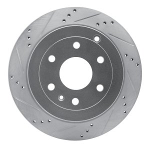 Buick Enclave Brake Rotor (1) - Rear Left - DFC - Drilled & Slotted - Silver - `07-`17