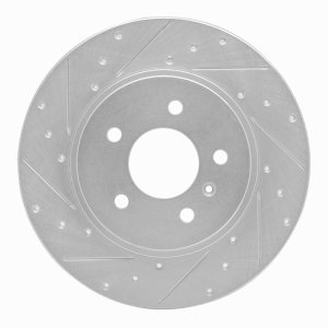 Buick Terraza Brake Rotor (1) - Rear Left - DFC - Drilled & Slotted - Silver - 2005
