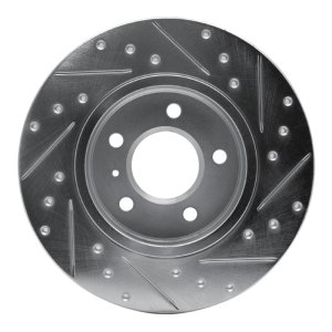 Buick Terraza Brake Rotor (1) - Rear Left - DFC - Drilled & Slotted - Silver - 2005