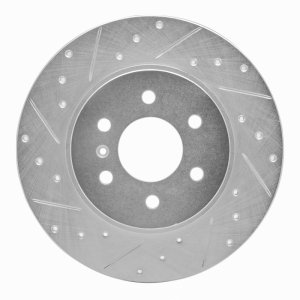Buick Terraza Brake Rotor (1) - Rear Left - DFC - Drilled & Slotted - Silver - `06-`09
