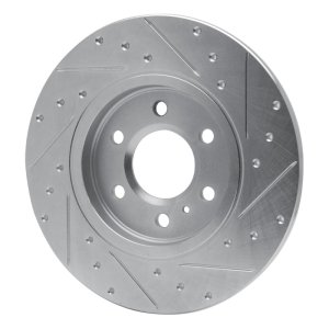 Buick Terraza Brake Rotor (1) - Rear Left - DFC - Drilled & Slotted - Silver - 2006