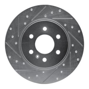 Buick Terraza Brake Rotor (1) - Rear Left - DFC - Drilled & Slotted - Silver - 2006