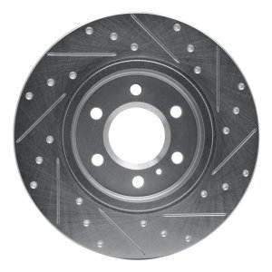 Buick Terraza Brake Rotor (1) - Rear Left - DFC - Drilled & Slotted - Silver - 2006