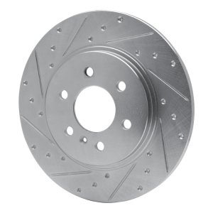 Buick Terraza Brake Rotor (1) - Rear Left - DFC - Drilled & Slotted - Silver - 2006