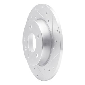 Chevrolet Astra Brake Rotor (1) - Rear Right - DFC - Drilled & Slotted - Silver - `02-`08