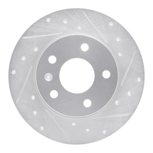 Chevrolet Astra Brake Rotor (1) - Rear Right - DFC - Drilled & Slotted - Silver - `02-`08