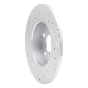 Chevrolet Astra Brake Rotor (1) - Rear Right - DFC - Drilled & Slotted - Silver - `02-`08