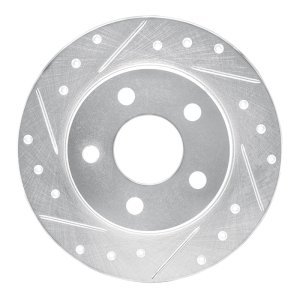 Ford Taurus Brake Rotor (1) - Rear Left - DFC - Drilled & Slotted - Silver - `93-`05