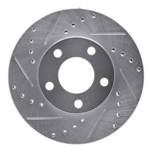 Ford Mustang Brake Rotor (1) - Front Left - DFC - Drilled & Slotted - Silver - `94-`04
