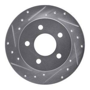 Ford Mustang Brake Rotor (1) - Rear Left - DFC - Drilled & Slotted - Silver - `94-`04 Ford Mustang Brake Rotor (1) - Rear Left - DFC - Drilled & Slotted - Silver - `94-`04
