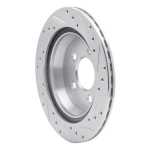 Ford Mustang Brake Rotor (1) - Rear Left - DFC - Drilled & Slotted - Silver - `94-`04