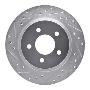 Ford Mustang Brake Rotor (1) - Rear Left - DFC - Drilled & Slotted - Silver - `94-`04