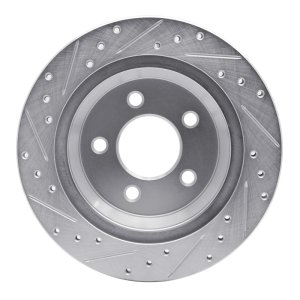 Ford Mustang Brake Rotor (1) - Rear Right - DFC - Drilled & Slotted - Silver - `94-`04 Ford Mustang Brake Rotor (1) - Rear Right - DFC - Drilled & Slotted - Silver - `94-`04