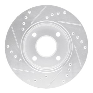Ford Ikon Brake Rotor (1) - Front Right - DFC - Drilled & Slotted - Silver - `00-`15