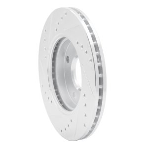 Ford Ikon Brake Rotor (1) - Front Right - DFC - Drilled & Slotted - Silver - `00-`15