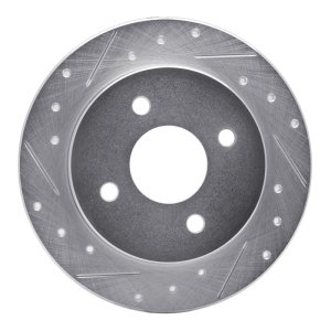 Ford Fiesta Brake Rotor (1) - Rear Left - DFC - Drilled & Slotted - Silver - `01-`19
