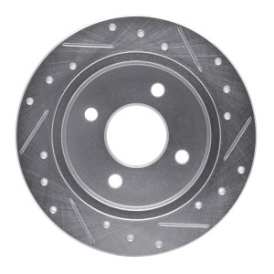 Ford Fiesta Brake Rotor (1) - Rear Left - DFC - Drilled & Slotted - Silver - `01-`19