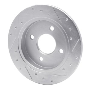 Ford Fiesta Brake Rotor (1) - Rear Left - DFC - Drilled & Slotted - Silver - `01-`19