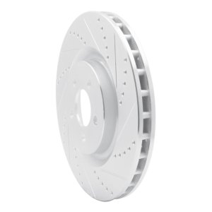 Ford Mustang Brake Rotor (1) - Front Right - DFC - Drilled & Slotted - Silver - `07-`14 Ford Mustang Brake Rotor (1) - Front Right - DFC - Drilled & Slotted - Silver - `07-`14