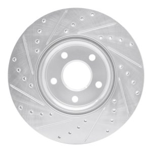 Ford C-Max Brake Rotor (1) - Front Right - DFC - Drilled & Slotted - Silver - `04-`19