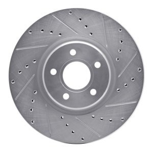 Ford Escape Brake Rotor (1) - Front Right - DFC - Drilled & Slotted - Silver - `04-`19