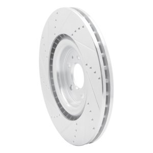 Ford Mustang Brake Rotor (1) - Front Right - DFC - Drilled & Slotted - Silver - `13-`14 Ford Mustang Brake Rotor (1) - Front Right - DFC - Drilled & Slotted - Silver - `13-`14