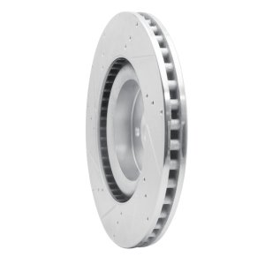 Ford Mustang Brake Rotor (1) - Front Right - DFC - Drilled & Slotted - Silver - `15-`23