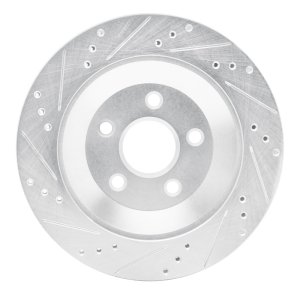 Ford Freestar Brake Rotor (1) - Rear Right - DFC - Drilled & Slotted - Silver - `04-`07
