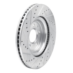 Ford Flex Brake Rotor (1) - Front Right - DFC - Drilled & Slotted - Silver - `11-`19