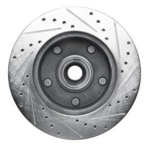 Ford E-150 Econoline Brake Rotor (1) - Front Left - DFC - Drilled & Slotted - Silver - `94-`01