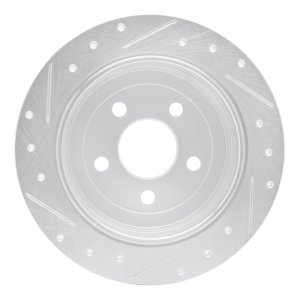 Ford Windstar Brake Rotor (1) - Rear Right - DFC - Drilled & Slotted - Silver - `95-`03