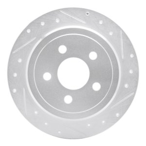 Ford Windstar Brake Rotor (1) - Rear Right - DFC - Drilled & Slotted - Silver - `95-`03