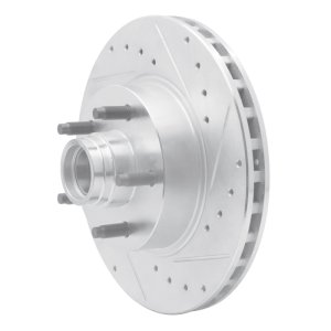 Ford Explorer Brake Rotor (1) - Front Right - DFC - Drilled & Slotted - Silver - `95-`11