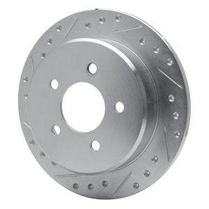 Ford Explorer Brake Rotor (1) - Rear Left - DFC - Drilled & Slotted - Silver - `95-`02
