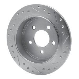 Ford Explorer Brake Rotor (1) - Rear Left - DFC - Drilled & Slotted - Silver - `95-`02