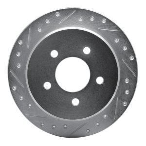 Ford Explorer Brake Rotor (1) - Rear Left - DFC - Drilled & Slotted - Silver - `95-`02