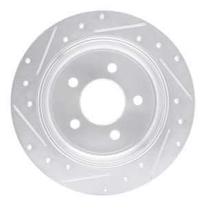 Ford Explorer Sport Brake Rotor (1) - Rear Right - DFC - Drilled & Slotted - Silver - `95-`02