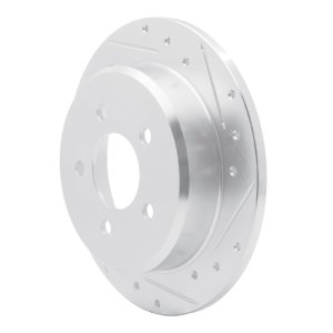 Ford Explorer Sport Brake Rotor (1) - Rear Right - DFC - Drilled & Slotted - Silver - `95-`02