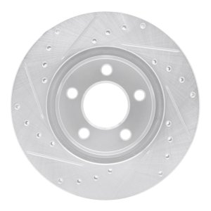 Ford Explorer Brake Rotor (1) - Front Right - DFC - Drilled & Slotted - Silver - `95-`02