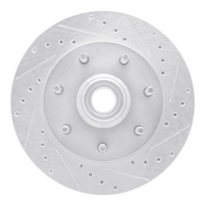 Ford F-250 Brake Rotor (1) - Front Right - DFC - Drilled & Slotted - Silver - `97-`04