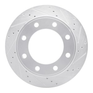 Ford F-250 Brake Rotor (1) - Rear Right - DFC - Drilled & Slotted - Silver - `99-`05