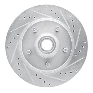 Ford F-150 Brake Rotor (1) - Front Right - DFC - Drilled & Slotted - Silver - `00-`04