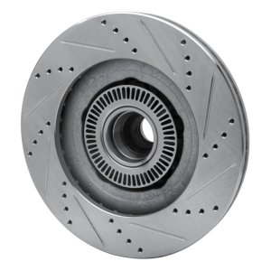 Ford Explorer Sport Trac Brake Rotor (1) - Front Left - DFC - Drilled & Slotted - Silver - `01-`05