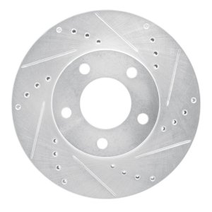 Ford Escape Brake Rotor (1) - Front Right - DFC - Drilled & Slotted - Silver - `01-`07