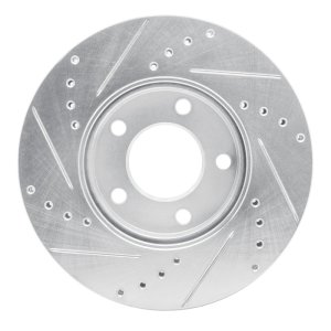 Ford Escape Brake Rotor (1) - Front Right - DFC - Drilled & Slotted - Silver - `01-`07