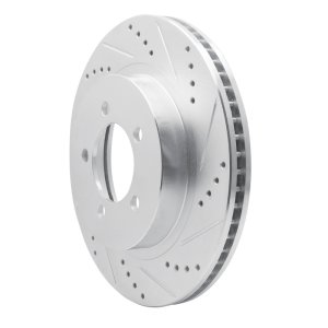 Ford Explorer Brake Rotor (1) - Front Right - DFC - Drilled & Slotted - Silver - `02-`05