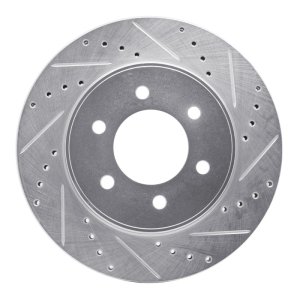 Ford F-150 Brake Rotor (1) - Front Right - DFC - Drilled & Slotted - Silver - `04-`08