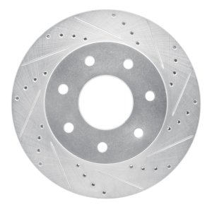 Ford F-150 Brake Rotor (1) - Front Right - DFC - Drilled & Slotted - Silver - `04-`08